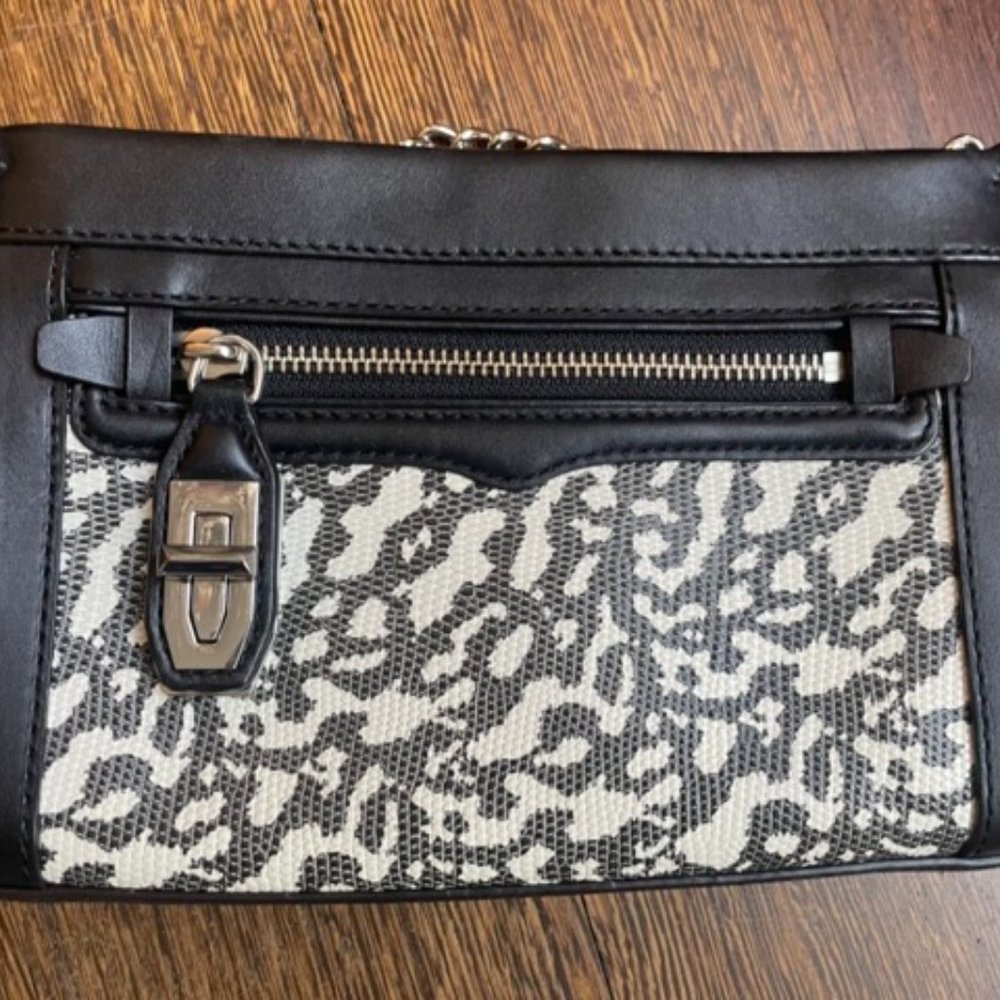 Rebecca Minkoff Mini Crosby Crossbody Black White - animal print trend!